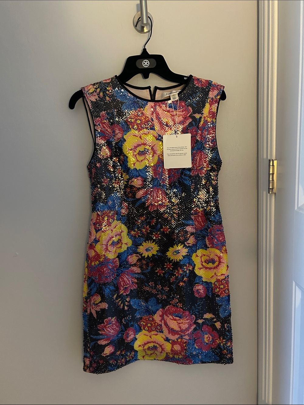 Diane Von Furstenberg Floral Sequin Cocktail Dress